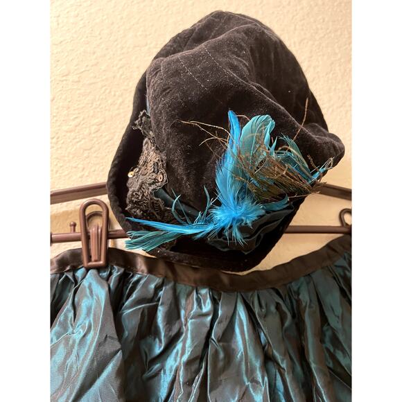 Vintage Taffeta, Black Lace & Velvet Hat Costume Cosplay - Picture 4 of 9